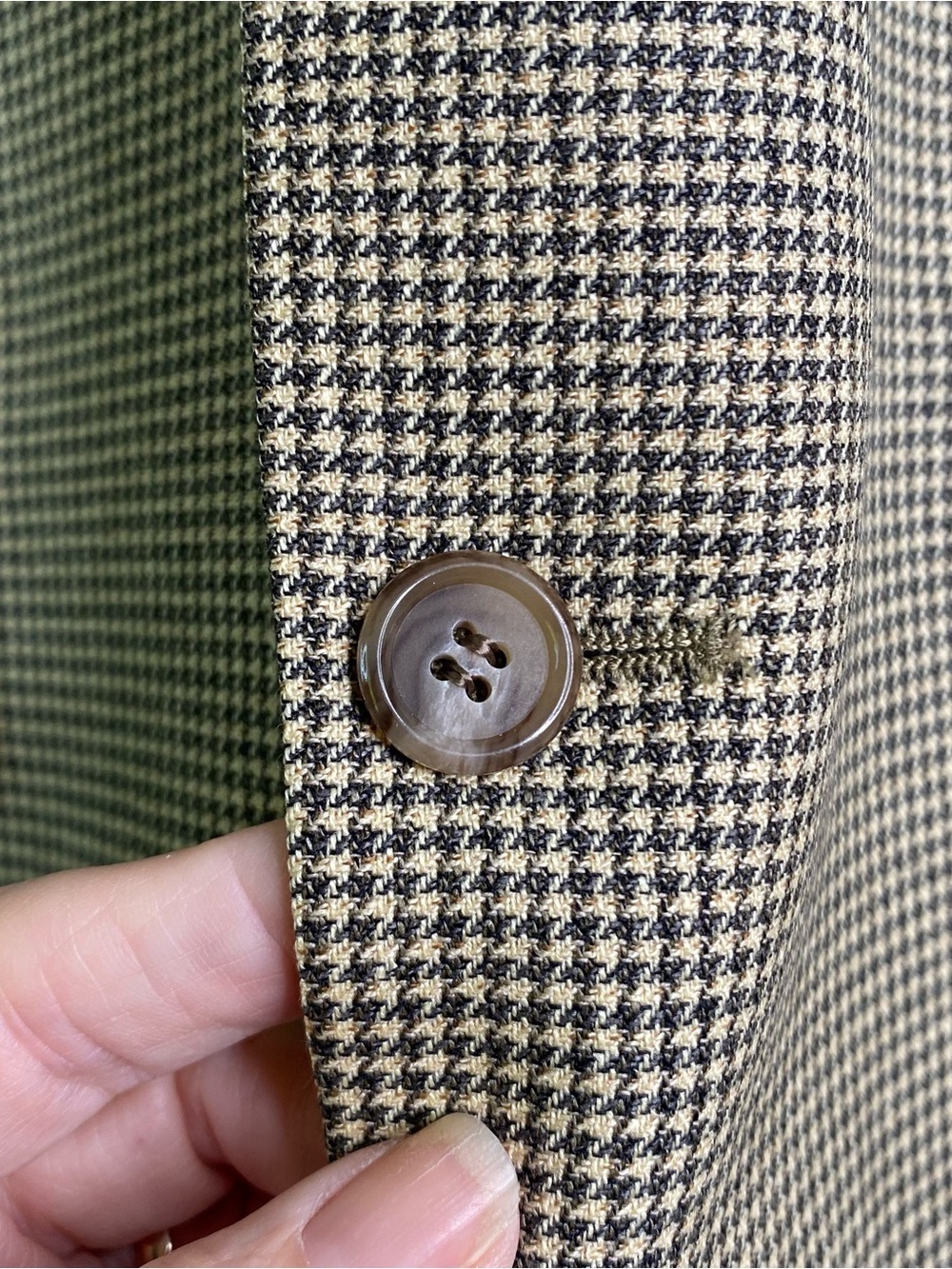 Brooks Brothers Men’s Houndstooth Wool Blend Sport Coat Blazer Tan/Black 42R - Picture 6 of 12